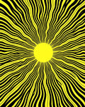 Radiant Yellow Black Swirl Pattern Rug