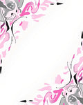 Abstract Pink Gray Fluid Strokes Rug