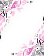 Abstract Pink Gray Fluid Strokes Rug