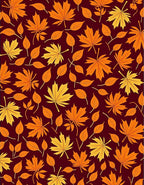Autumn Leaves Pattern in Warm Tones Rug