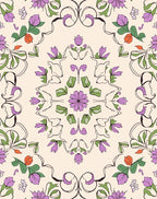Floral Medallion Pattern With Purple Accents Rug