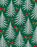 White Evergreen Forest Red Berry Rug