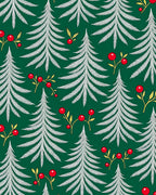 White Evergreen Forest Red Berry Rug