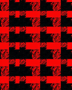 Bold Red Black Buffalo Check Design Rug