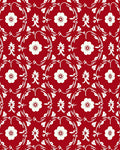 Classic Floral Swirl Red Pattern Rug