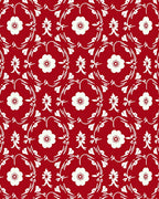 Classic Floral Swirl Red Pattern Rug