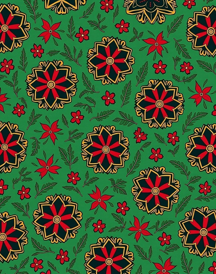 Bold Floral Medallion Pattern Rug