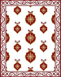 Elegant Red Gold Ornament Pattern Rug