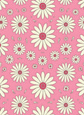 Pink Daisy Patterned Floral Rug