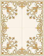 Elegant Gold Swirl Floral Pattern Rug
