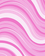Pink Wave Patterned Abstract Rug
