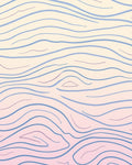 Abstract Wavy Blue Pink Pattern Rug