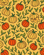 Autumn Pumpkin Vine Pattern Rug