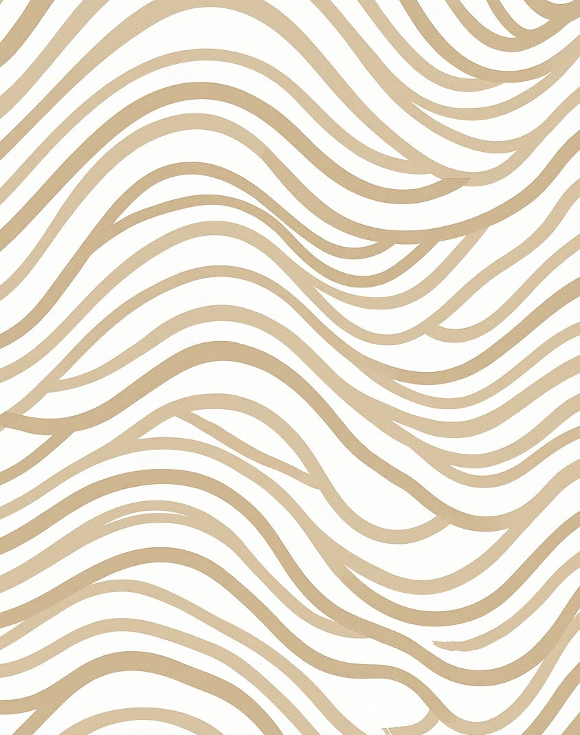 Beige Wavy Stripe Pattern Rug