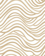 Beige Wavy Stripe Pattern Rug