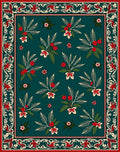 Floral Leafy Vintage Tropical Pattern Rug