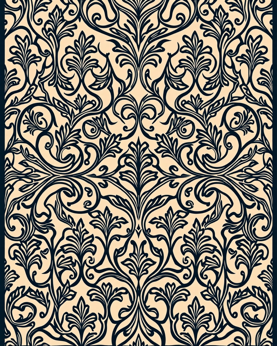 Classic Floral Scrollwork Pattern Rug