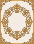 Golden Oval Swirl Filigree Outline Rug