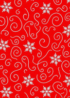 Red Snowflake Swirl Pattern Rug