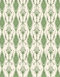 Green Floral Diamond Patterned Vintage Rug
