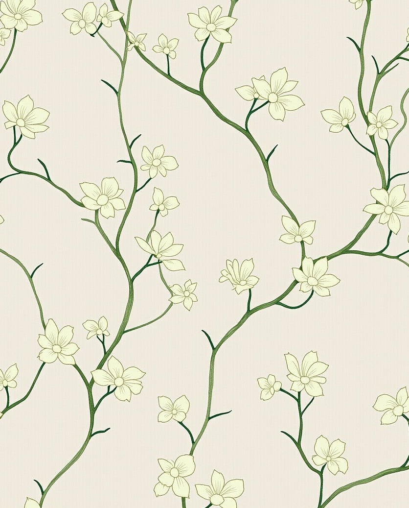 Delicate Floral Vine Pattern Rug
