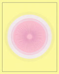 Concentric Sunburst Modern Pink Yellow Rug