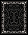 Ornate Scrollwork Black White Rug