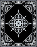 Black White Gothic Floral Star Design Rug