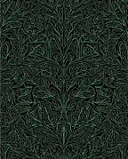 Art Nouveau Green Abstract Floral Rug