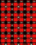 Bold Red Black Geometric Pattern Rug