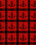 Red Black Plaid Pine Tree Pattern Rug