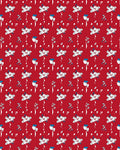 Whimsical Red Floral Pattern Rug
