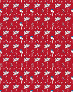 Whimsical Red Floral Pattern Rug