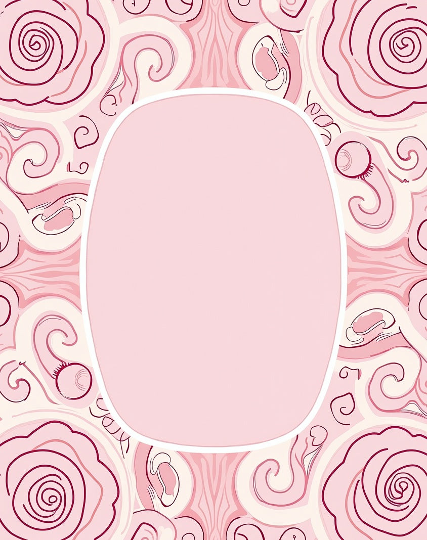 Abstract Pink Rose Swirl Pattern Rug