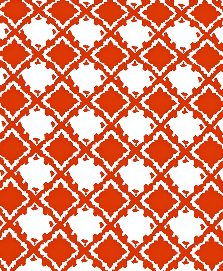 Geometric Lattice Orange Pattern Rug