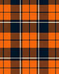 Classic Orange Navy Plaid Pattern Rug