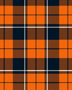 Classic Orange Navy Plaid Pattern Rug