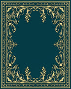 Ornate Floral Border Design Rug