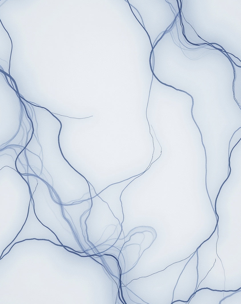Subtle Blue Abstract Organic Lines Rug