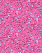 Whimsical Pink Swirl Flow Pattern Rug