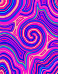 Vibrant Swirl Patterned Abstract Rug