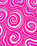 Vibrant Pink Swirling Geometric Pattern Rug