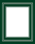 Elegant Dark Green White Border Rug