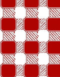 Geometric Red White Checked Pattern Rug