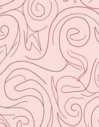 Abstract Swirls Blush Pink Design Rug