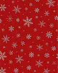 Red Snowflake Patterned Winter Design Rug