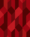 Bold Red Geometric Cubes Design Rug