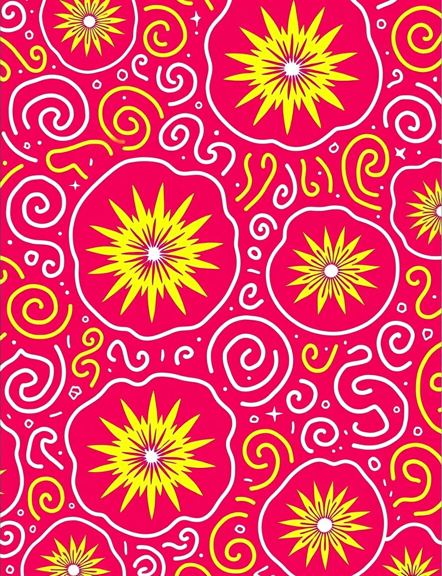 Bright Sunburst Swirls Pattern Rug