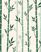 Modern Green Bamboo Forest Design Rug