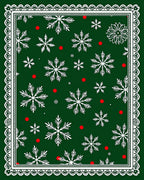 Festive Snowflake With Red Dot Design Rug